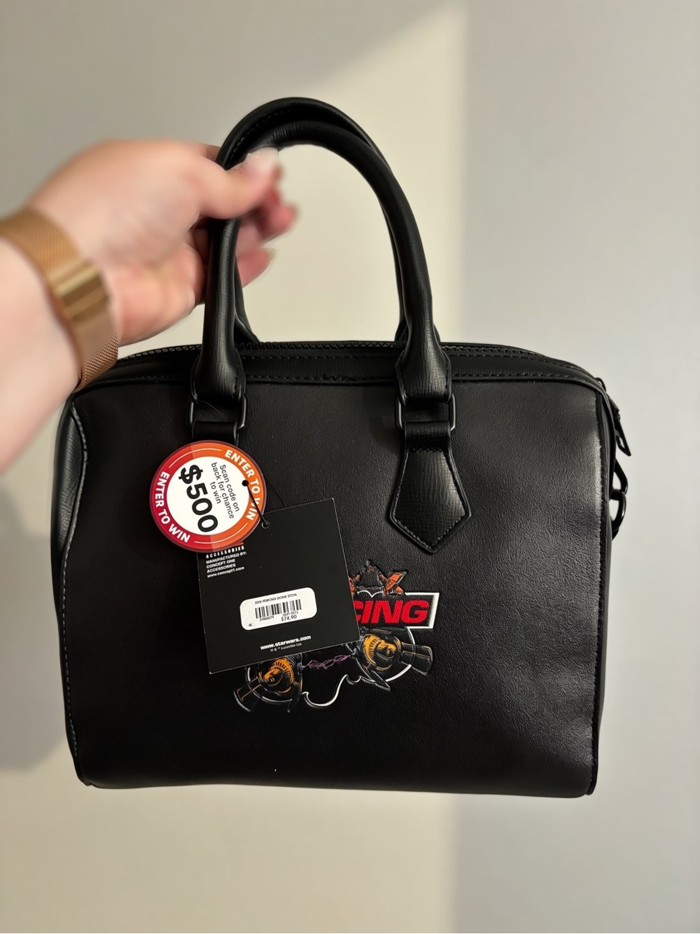 Star Wars x Disney Anakin Podracing Tatooine Zip-Top Satchel - Black/Blue/Red - Picture 2 of 2